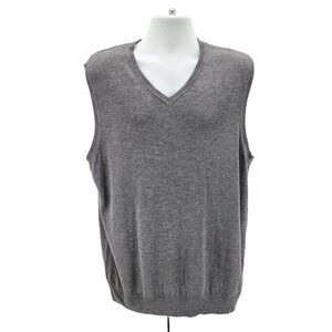 NWT Croft & Barrow Gray Heather V-neck Knit Sweater Vest Mens XL